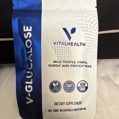 VITALHEALTH V-GLUCLASE Dietary Supplement 60 Capsules 500mg Milk Thistle