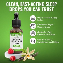 Benevolent Liquid Melatonin Drops – Fast-Acting Sleep Aid for All Ages, 3mg
