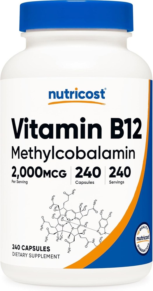 Nutricost Vitamin B12 (Methylcobalamin) 2000mcg, 240 240 Count (Pack of 1)