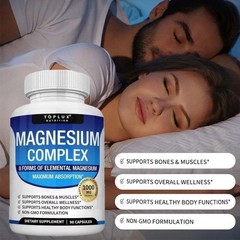 2X Toplux Nutrition Magnesium Complex 1000mg Supports 8 Elemental Magnesium