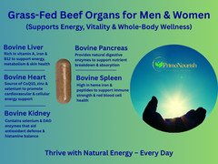 Grass-Fed Pasture-Raised Beef Organ Complex for Energy & Vitality – 180 Capsules