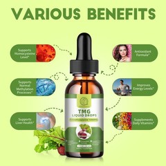 2x 30ML TMG Trimethylglycine Supplement 1,000MG Liquid Drop-Non-GMO, Vegan
