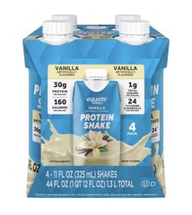 Equate High Performance Protein Shake, Vanilla, 30g Protein, 11 fl oz, 4 Count