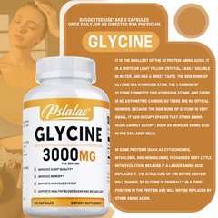 Glycine 3000mg – Sleep,Muscle Support Stress & Anxiety Relief, High Strength