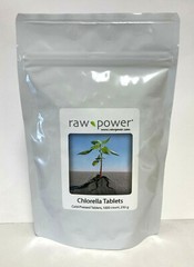 Chlorella tablets (pure) 1000-count, cold-pressed 100% raw, Raw Power, 250 grams