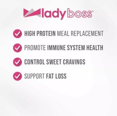 LADY BOSS LEAN PROTEIN SHAKE POWDER, VANILLA CAKE FLAVOR