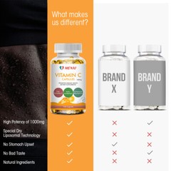 Vitamin C Capsules Immune Support,Antioxidant,High Strength 1000mg Anti-oxidant