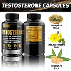 Testosterone Booster Male Capsules to Boost T-Levels for Enhanced – 60 Capsules