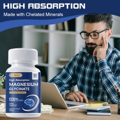 Magnesium Glycinate 1330mg Hard Capsules – Stress Relief & Better Sleep 60PCS