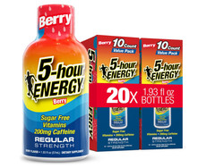 5 Hour Energy Berry 20 Pack 1.93oz Energy Shot Sugar Free Zero Calorie