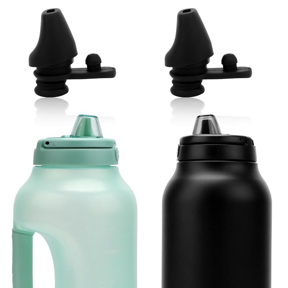 2pcs Bite Valve Replacement for Ello Hydra 64oz Stainless Steel Medium, black