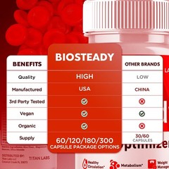 (1 Pack) BioSteady Advanced Blood Max Support Supplement Bio Steady 60 Capsules