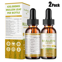 Mullein Drops for Lungs Mullein Leaf Extract Drops, Alcohol-Free Sugar Free