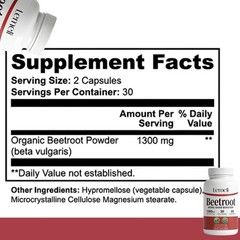 Lemeli Beetroot Capsules Extract 1300mg Pure Non-GMO & Gluten Free Beet Root