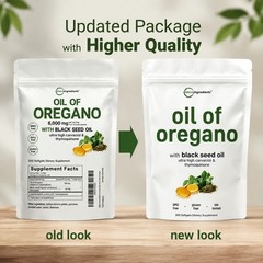 Micro Ingredients Oregano & Black Seed Oil – 6000mg,300 Softgels, High Carvacrol