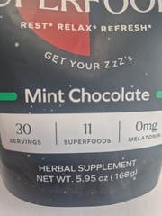 MOONBREW NIGHT TIME Herbal Supplement, MINT CHOCOLATE, Exp. 03/27 – 30 Servings.