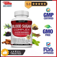 Blood Sugar Complex Supplement – Supports Healthy Blood Sugar Levels 60 Capsules