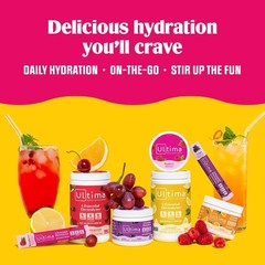 Ultima Raspberry Electrolyte Powder—Sugar-Free, Hydration with 6 Key Mineral…