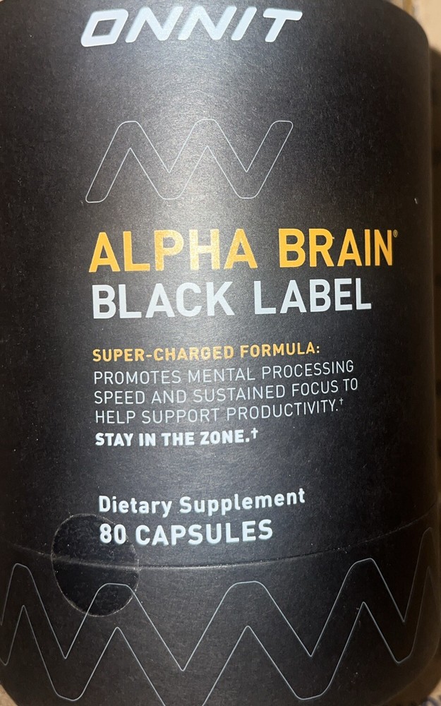 1 Alpha Brain Black Label – Premium Citicoline Brain Supplement Capsule – 80ct