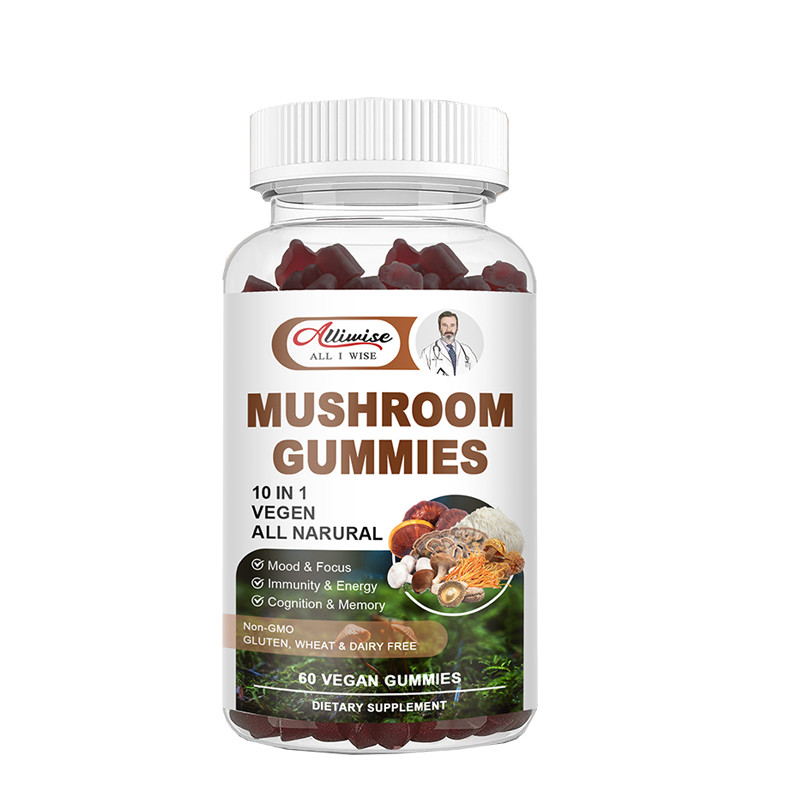 Mushroom Extract Complex Gummies Lions Mane Chaga Reishi Focus Memory Immunity
