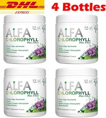 4 X Real Elixir Alfa Chlorophyll Plus 100% Natural Fiber Rich Vitamins