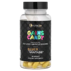 2 X ALPHA LION, Gains Candy, Gluco Vantage�, 60 Capsules (100 mg per Capsule)