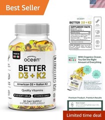 Clinically Proven D3 & K2 Softgels – 30 Count for Maximum Bioavailability