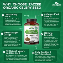 Zazzee Organic Celery Seed Extract Capsules