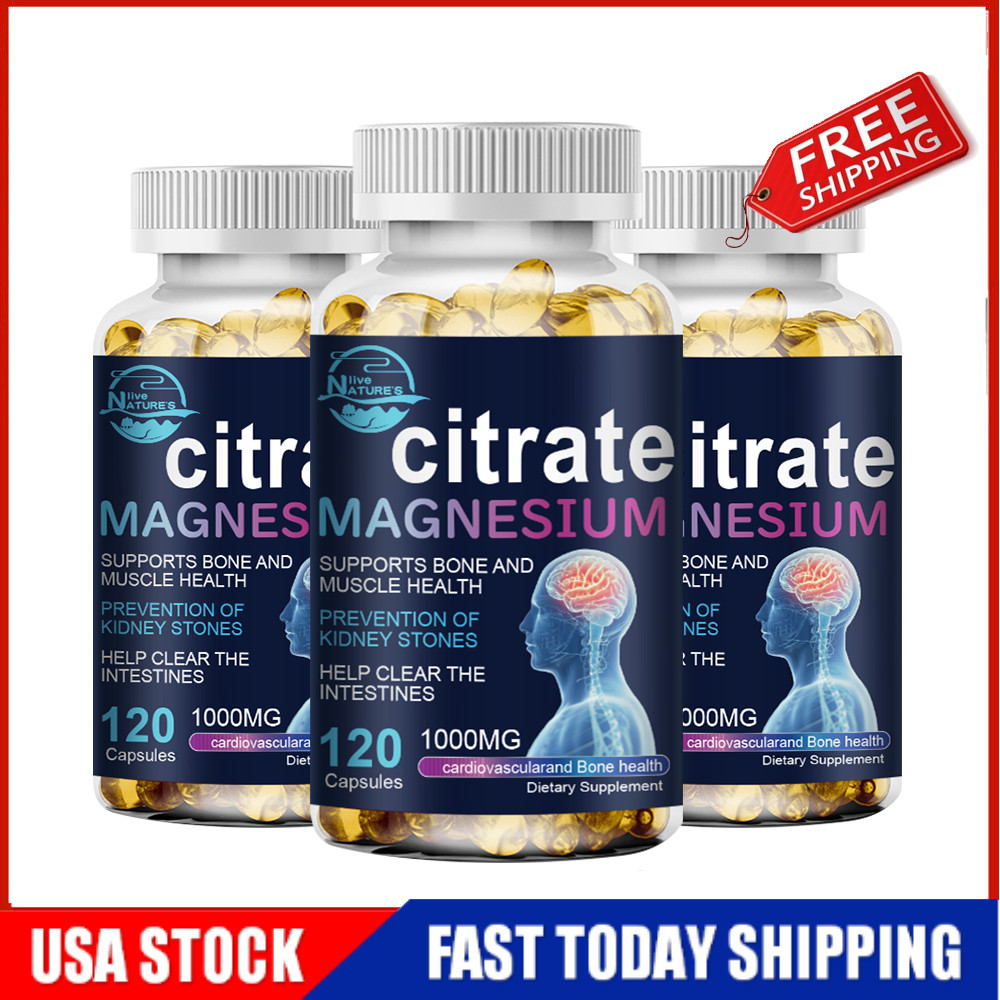 Magnesium Citrate Extra Strength 1000 mg – Max Absorption, 360 Vegan Capsules