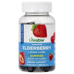 2 X Lifeable, Sambucus Elderberry Gummies, Berry, 60 Gummies