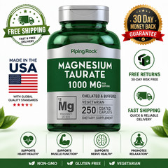 Magnesium Taurate 1000mg 250 Caps Vegeterian/NON-GMO