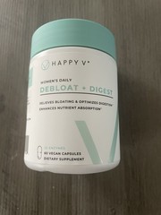 Happy V Debloat + Digest – Digestive Enzymes for Women to Support Bloating, Gas,