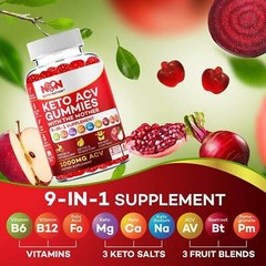 Nutri Nation Keto ACV Gummies 1000mg with the 3 BHB Salts Buy 3 get 2 Free