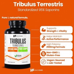 Healthfare Tribulus Terrestris 32,500mg 200 Caps High Potency Herbal Supplements