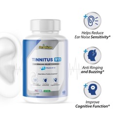 Tinnitus 911- Hearing Support- 3 Bottles- 180 Capsules
