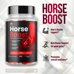 (1 Pack) Horse Boost Gummys Advanced Male Health Support HorseBoost 60 Gummies