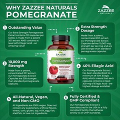 Strength Pomegranate Extra 20:1 Extract 40% Ellagic Acid500mg 120 Vegan Capsules