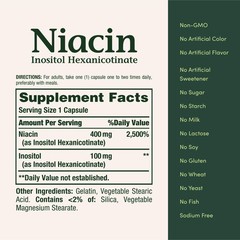 Nature’s Bounty Niacin 500mg Flush Free, Cellular 120 Count (Pack of 1), 1
