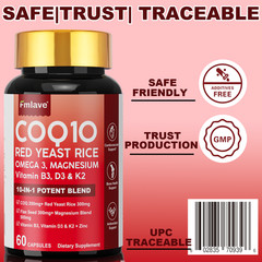 Coq10 300 Mg Softgels Coq10 Supplement – CQ10 Coenzyme-Q10 with Omega 3 & D3 K2