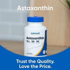 Astaxanthin 12mg Softgels – Non-GMO, Gluten-Free, 120 Count, 4 Month Supply