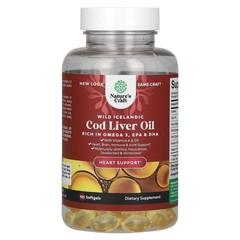 2 X Nature’s Craft, Wild Icelandic Cod Liver Oil with Vitamins A & D3, 100 Soft