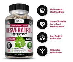 Resveratrol Capsules Anti-Aging Antioxidants, Brain Support, Radiant Skin