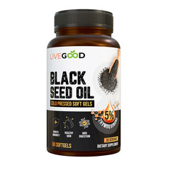 LIVEGOOD Black Seed Capsules Cold Pressed Black Cumin Supplement Immune 60 Ct