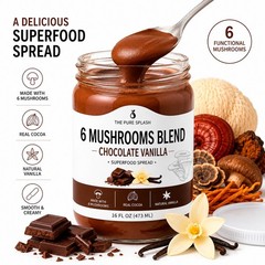Chocolate Vanilla 6 Mushroom Blend Superfood Spread | Lion’s Mane Reishi 16 oz