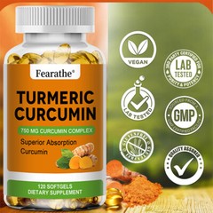 High Purity Curcumin Supplements Black Pepper Extract 750mg 120 Capsules US