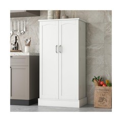 47” Pantry Cabinet, Kitchen Pantry Storage Cabinet with Doors and Adjustab
