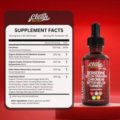 Clean Nutra Organic Ceylon Cinnamon Berberine Liquid Drops Supplement
