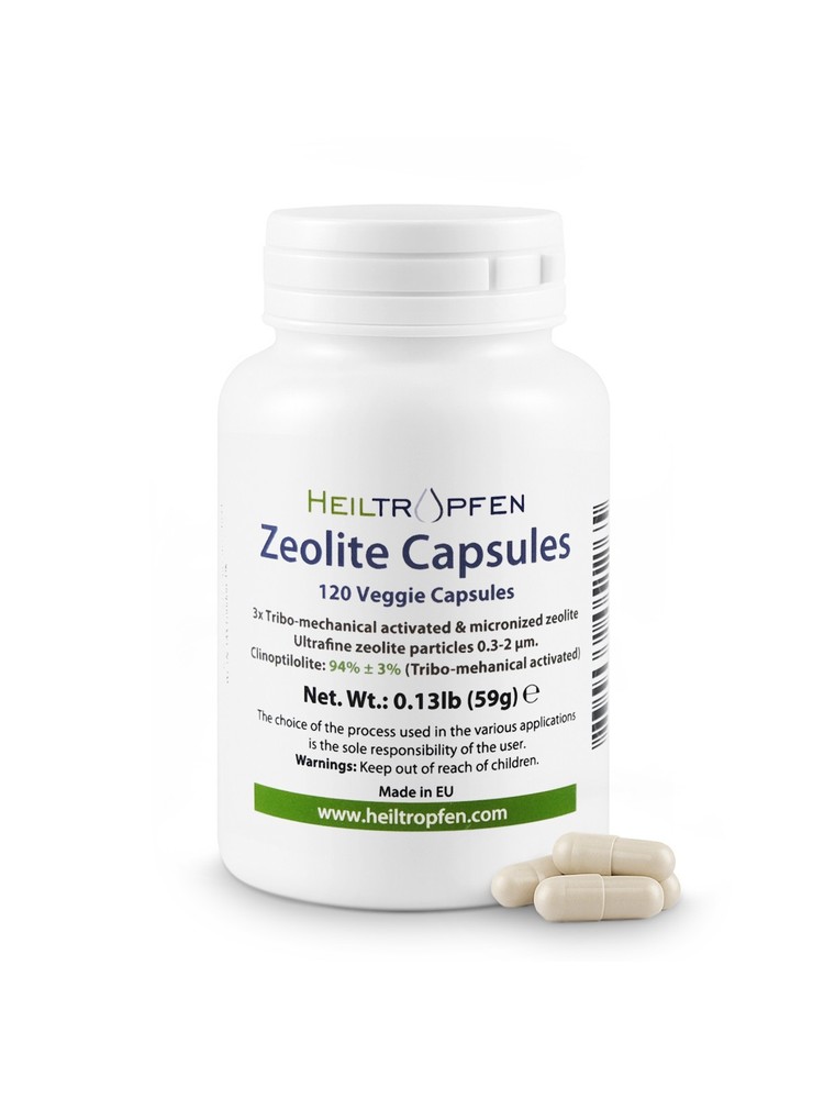Zeolite capsules 3xTMA, 120 veggie capsules, 0.13lb (59g)