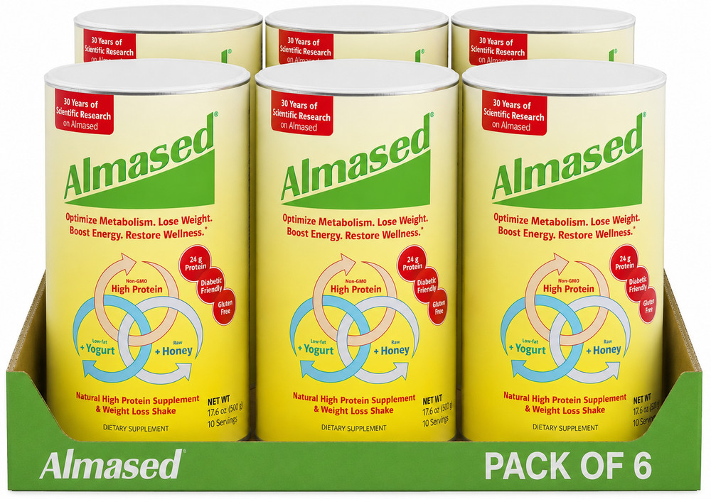 Almased High Protein Supplement & Weight Loss Shake 17.6 oz Each (Pack of 6)