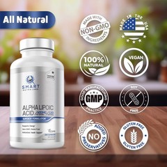 Alpha Lipoic Acid 600mg Per Serving, 240 Vegan 240 Count (Pack of 1), Red
